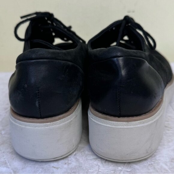 Clarks Sharon Crystal Leather Laces Comfort Soft Wedge Shoes Sneakers Oxford 7.5 - Picture 4 of 13